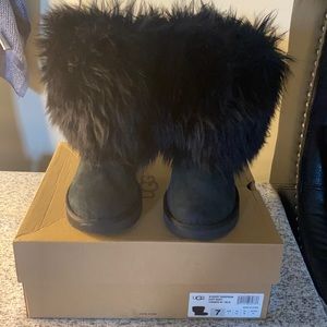 Ugg W Short Sheepskin Cuff Boot, Black